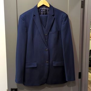 Ben Sherman Stretch 3-piece Suit. Royal Blue. Size 42R Jacket, M Vest, 33 Pant